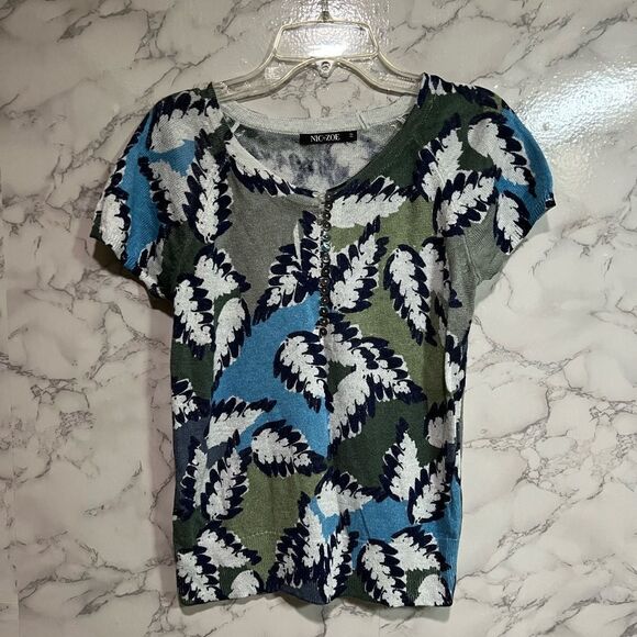 NIC+ZOE Petite Canopy Printed Tee Size PP - Picture 2 of 7